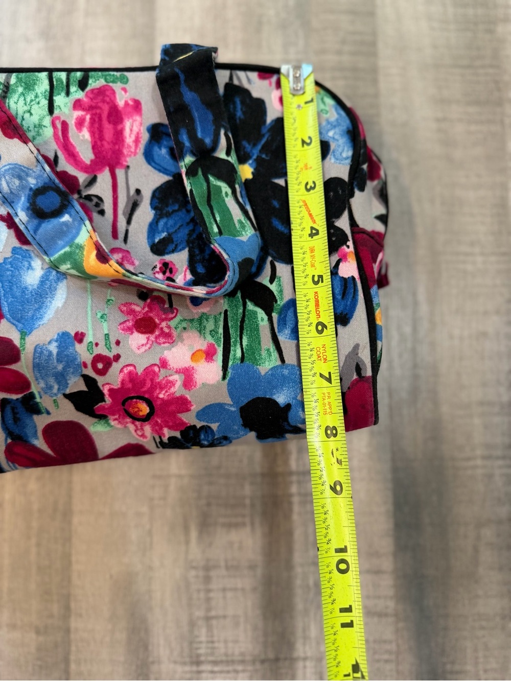 Thirty-One Floral Makeup Bag & Matching Wallet Wristlet Set Gray Pink Blue - Picture 6 of 12